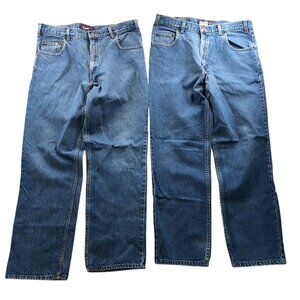 Arizona Mens Jeans Size 36x30 Lot Of Two Relaxed Fit Straight Blue Denim Casual